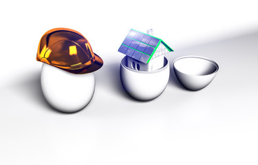 egg construction helmet 3drender
