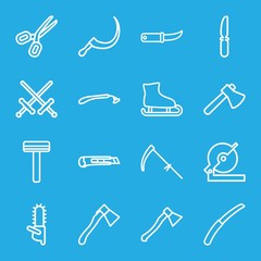 Fototapeta premium Set of 16 blade outline icons