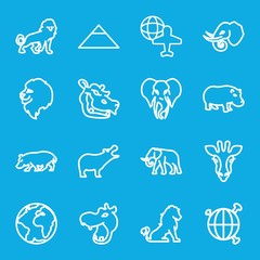 Set of 16 africa outline icons