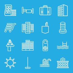 Set of 16 hotel outline icons