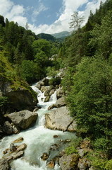 beautiful waterfall of lovers in abkhazia