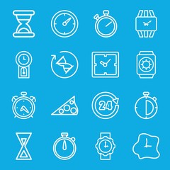 Set of 16 clock outline icons