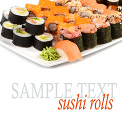 Tasty food. Sushi Roll on a white background
