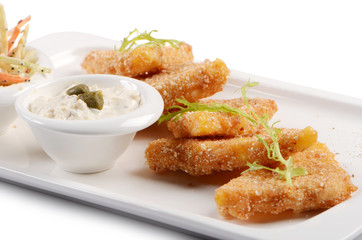 Fried Cheese Sticks with Tartar Sauce