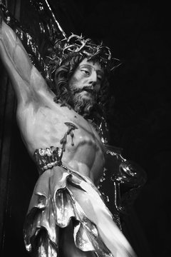 Jesus Christ crucified (an ancient sculpture)