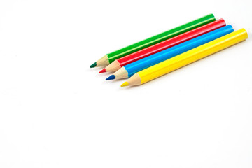 Colour Pencil on the white background