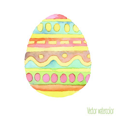 Vector isolated watercolor hand drawn Easter egg