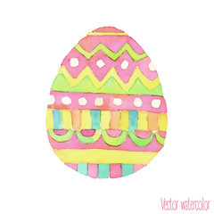 Vector isolated watercolor hand drawn Easter egg