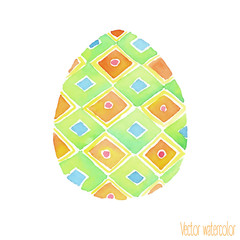 Vector isolated watercolor hand drawn Easter egg