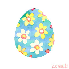 Vector isolated watercolor hand drawn Easter egg