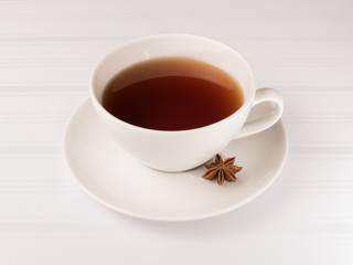 White cup of tea 