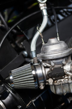 Motorcycle air filter and carburetor