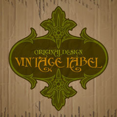 vector vintage items: label Art Nouveau