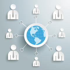 Businessmen Social Network Globe