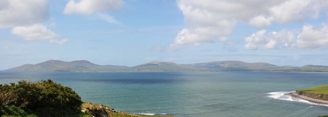 Along the Sea of an Irish Lanscape with Blue Sky