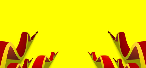 red arrows going up on yellow background
