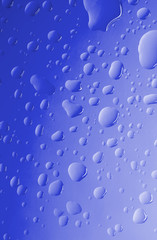 Blue water drops background