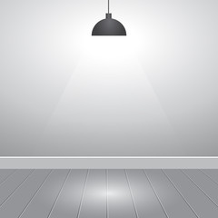 white grey empty studio room background with light, template mock up for display of content or product, vector illustration