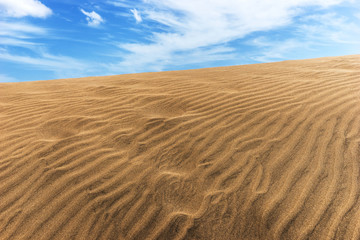 Desert dunes sand in Maspalomas Gran Canaria