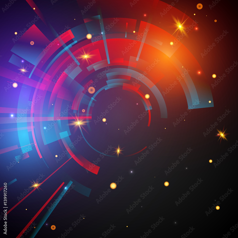 Aufkleber techno geometric vector circle modern science abstract background