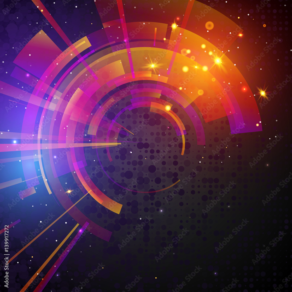 Aufkleber techno geometric vector circle modern science abstract background