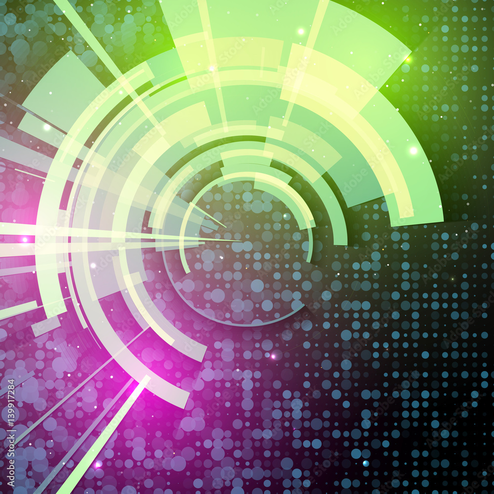 Aufkleber techno geometric vector circle modern science abstract background