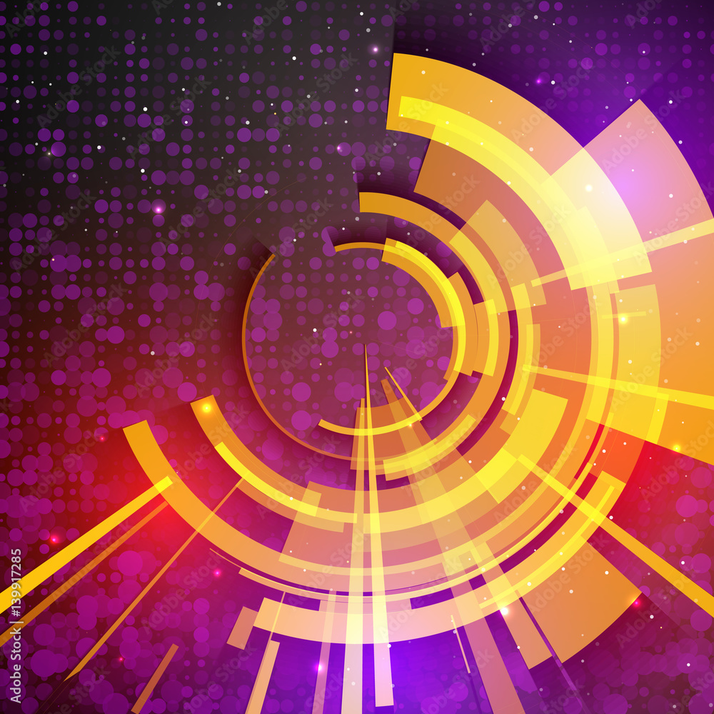 Poster techno geometric vector circle modern science abstract background
