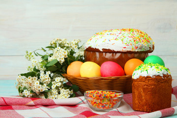 Easter bread and eggs