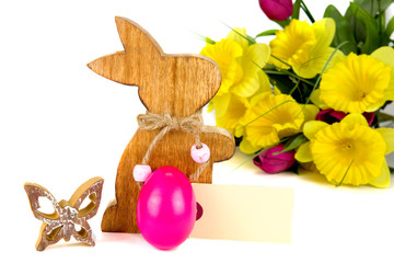 Osterhase mit Schild