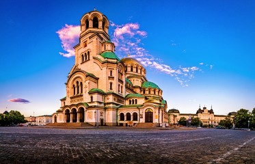 Alexander Nevsky Cathedral in Sofia city Bulgaria - obrazy, fototapety, plakaty