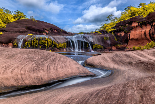 beautiful waterfall cave in Bungkan,Thailand