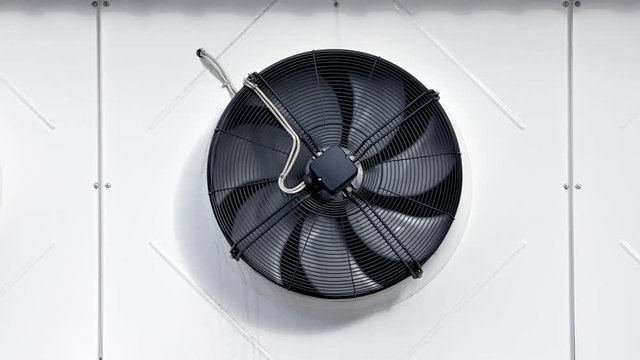 Ventilation fan. Fan of flow-exhaust ventilation system of the building.