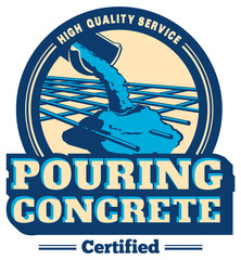 Vector pouring concrete logo