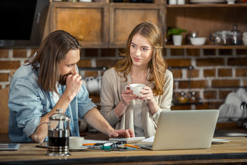 Couple working at home