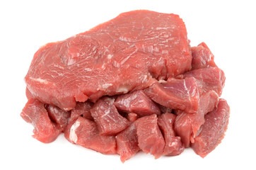 Veal on a white background