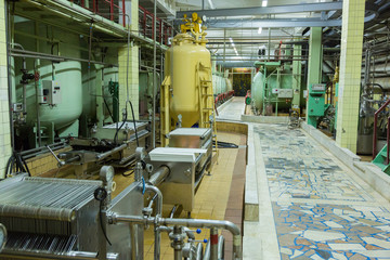 Equipment for production of champagne in factory shop