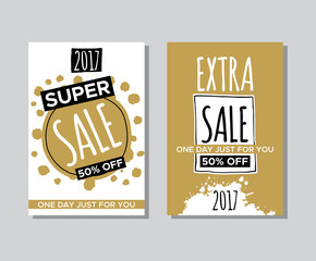 Collection of sale and other typography flyer