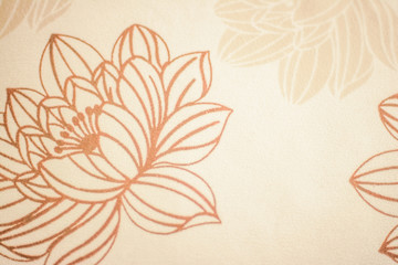 Painted water lily on a beige background
