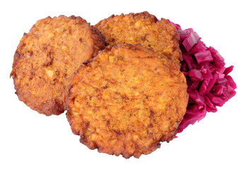 Frikadellen Burgers Isolated On A white Background