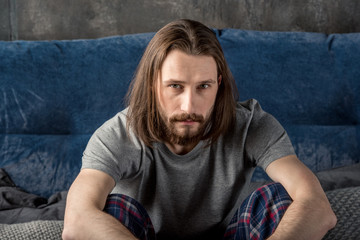 Fototapeta premium Serious bearded man