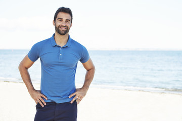 Fototapeta premium Smiling man on holiday, portrait