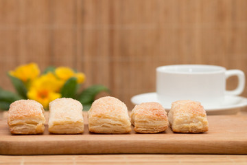 sweet pastries and a cup of coffee