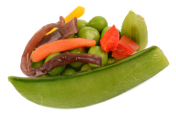 Sliced ​​vegetables on a white background