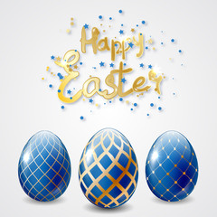 Easter eggs on white background