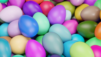 Viele farbige Ostereier zu Ostern