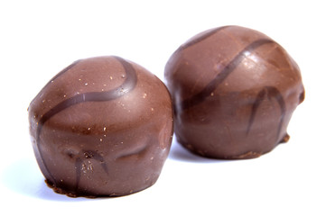 Obraz na płótnie Canvas Chocolate candies isolated on white background.