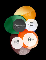Glass color circles - infographic elements on black