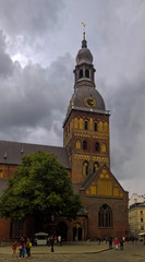 Fototapeta na wymiar View to Dom Cathedral in Riga, Latvia