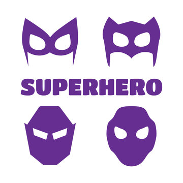 Super hero masks set. Superhero masks for face character in flat style