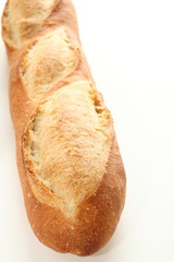 french bread on white background
